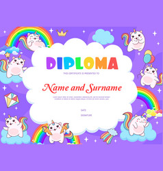 Kids Diploma With Capricorn Cat Characters On