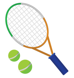 Colorful Tennis Racket On A White Background