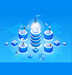 Concept Of Data Network Management Isometric