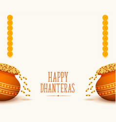 Happy Dhanteras Holiday Background With Golden