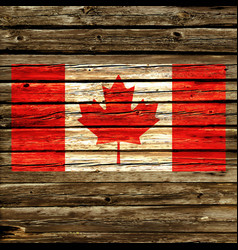 Accurate Canada Flag On Old Rustic Timber Wall