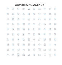 Advertising Agency Icons Signs Outline Symbols