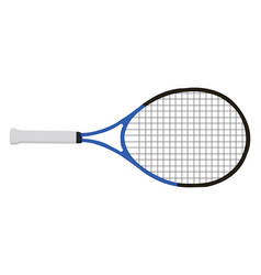 Black And Blue Tennis Racket On A White