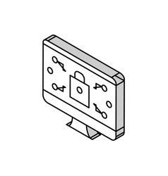 Computer Security Isometric Icon