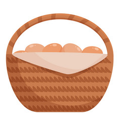 Full Basket Of Eggs Icon Cartoon Farmer