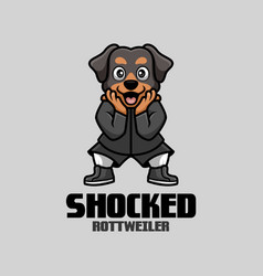 Shocked Rottweiler Cartoon Mascot Logo Design