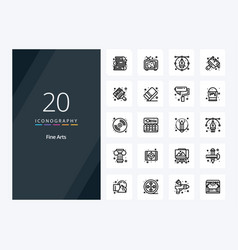 20 Fine Arts Outline Icon For Presentation