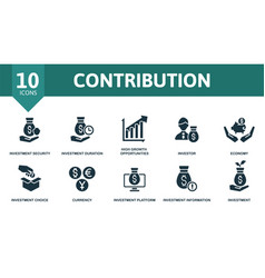 Contribution Icon Set Contains Editable Icons