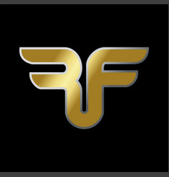 Initial Letter R F Wing Icon Logo Template