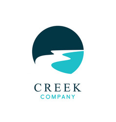 Winding Road Street River Creek Logo Design