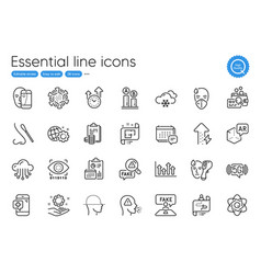 Atom Core Cough And Report Line Icons For