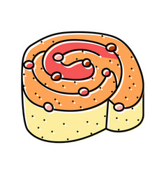 Cranberry Bun Food Meal Color Icon