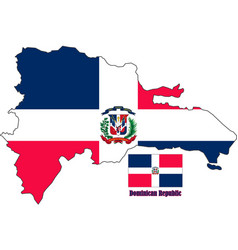 Dominican Republic Map And Flag