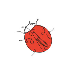 Red Ladybug In One Continuous Line Drawing