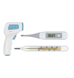 Set Of Thermometers Various Types Of Medical