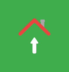 Icon Concept Of Arrow Moving Up Under House Roof