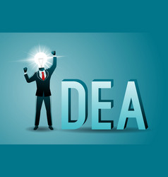 Business Concept Businessman With Lightbulb