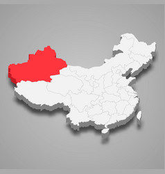 Province Location Within China 3d Map