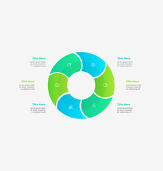 Round Diagram Divided Into 6 Segments Concept