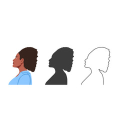 Woman Face From The Side Silhouettes Of People