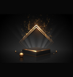 Black And Gold Podium With Light Effect