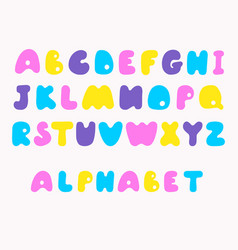 Cartoon Kids Font Childish Color Letters