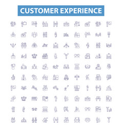 Customer Experience Line Icons Signs Set Client