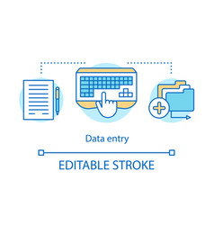 Data Entry Concept Icon Secretary Personal