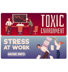 Toxic Environment And Stress At Work Banners