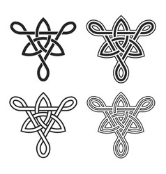 Triquetra In Triangle Celtic Knotwork Symbols Set