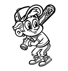 Baseball Cartoon Kid