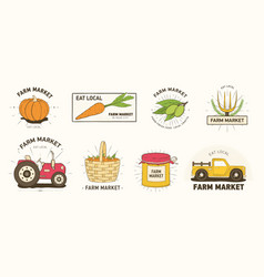 Collection Of Farm Or Agricultural Market Logo