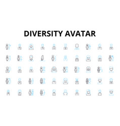 Diversity Avatar Linear Icons Set Inclusivity