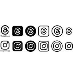 Threads Or Instagram Logo Icons Set