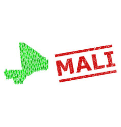 Distress Mali Stamp And Green People And Dollar