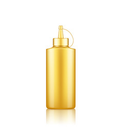 Gold Plastic Squeeze Mustard Bottle With Cap