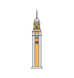 Hong Kong Clock Tower Icon Isolated On White