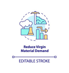 Reduce Virgin Material Demand Concept Icon