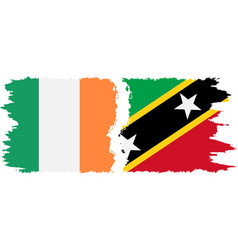 Saint Kitts And Nevis Ireland Grunge Flags