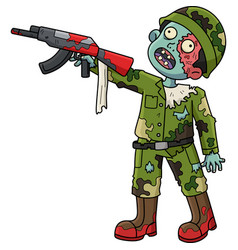 Zombie Soldier Cartoon Colored Clipart