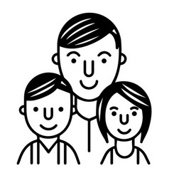 Father With Kids Flat Icon Isolated On White