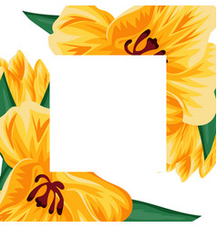 Frame Holiday Card Yellow Tulips