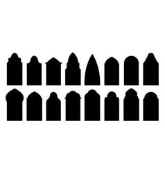 Black Islamic Windows Shapes Retro Traditional