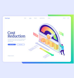 Cost Reduction Isometric Landing Page Web Banner