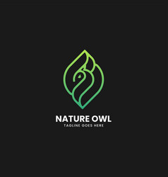 Logo Nature Owl Line Art Gradient Style