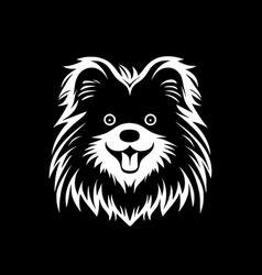 Pomeranian - Black And White Isolated Icon