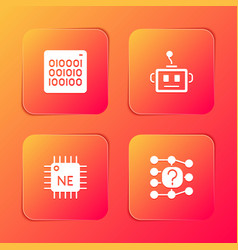 Set Binary Code Artificial Intelligence Robot