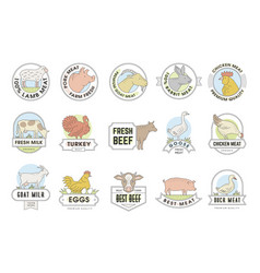 Animal Labels Food Logo Design Different Animals