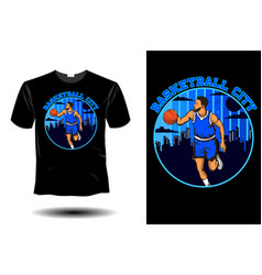 Basketball City Mockup Retro Vintage Design