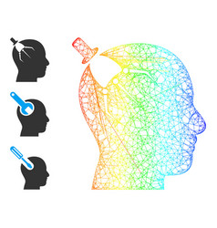 Rainbow Gradient Net Mesh Brain Intruder Icon